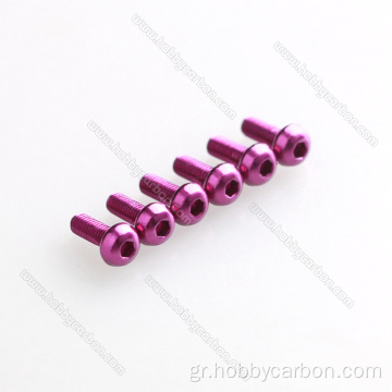 OEM Colorful Aluminium 6061/7075 Εξάγωνη βίδα στρογγυλής κεφαλής